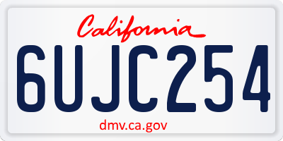 CA license plate 6UJC254