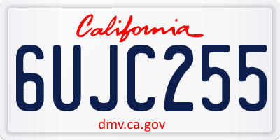 CA license plate 6UJC255