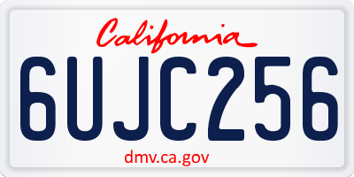 CA license plate 6UJC256