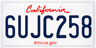 CA license plate 6UJC258