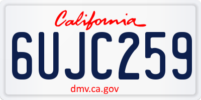 CA license plate 6UJC259