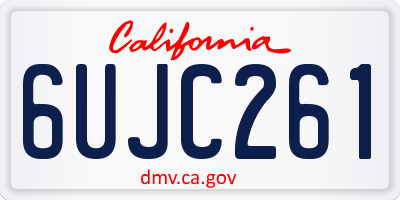CA license plate 6UJC261