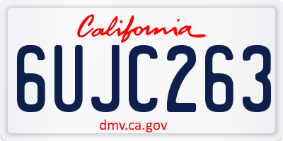 CA license plate 6UJC263