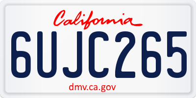 CA license plate 6UJC265