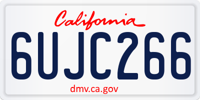 CA license plate 6UJC266
