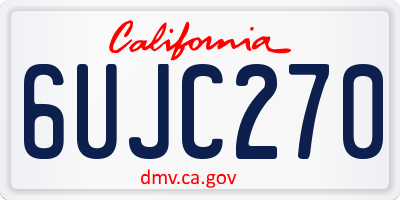 CA license plate 6UJC270