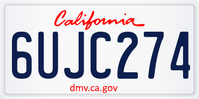 CA license plate 6UJC274