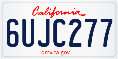 CA license plate 6UJC277