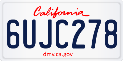CA license plate 6UJC278