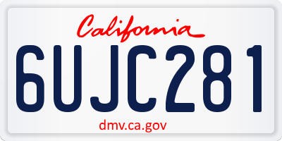 CA license plate 6UJC281