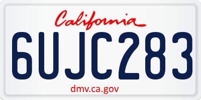 CA license plate 6UJC283