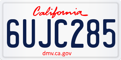 CA license plate 6UJC285