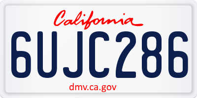 CA license plate 6UJC286