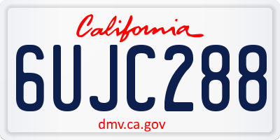 CA license plate 6UJC288