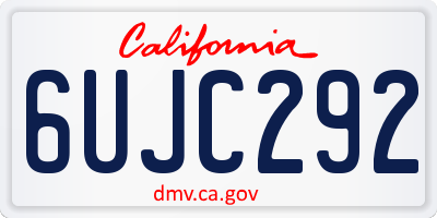 CA license plate 6UJC292
