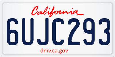 CA license plate 6UJC293