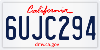 CA license plate 6UJC294