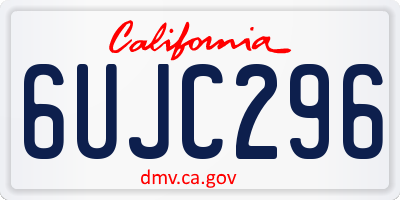 CA license plate 6UJC296
