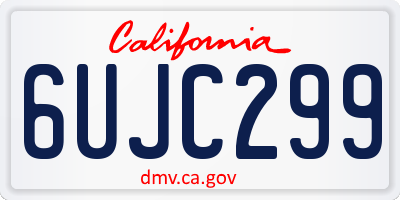 CA license plate 6UJC299