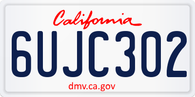 CA license plate 6UJC302