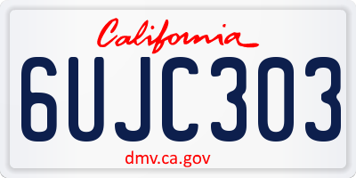 CA license plate 6UJC303