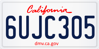 CA license plate 6UJC305
