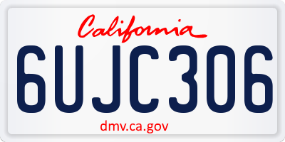 CA license plate 6UJC306