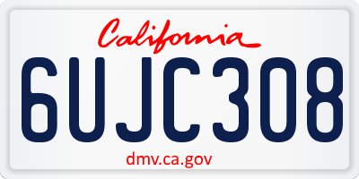 CA license plate 6UJC308