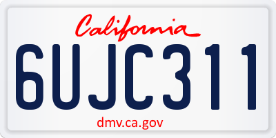 CA license plate 6UJC311