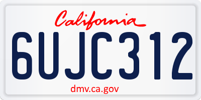 CA license plate 6UJC312