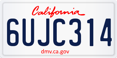 CA license plate 6UJC314