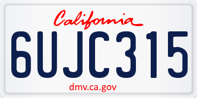 CA license plate 6UJC315