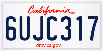 CA license plate 6UJC317