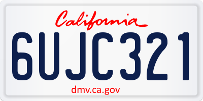 CA license plate 6UJC321