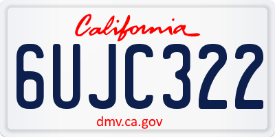 CA license plate 6UJC322
