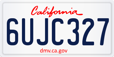 CA license plate 6UJC327