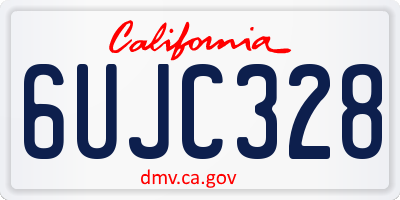 CA license plate 6UJC328