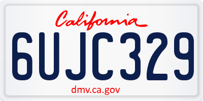 CA license plate 6UJC329