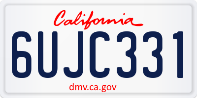 CA license plate 6UJC331