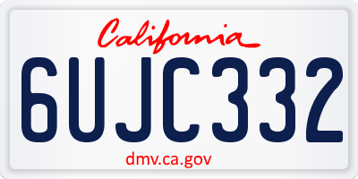 CA license plate 6UJC332