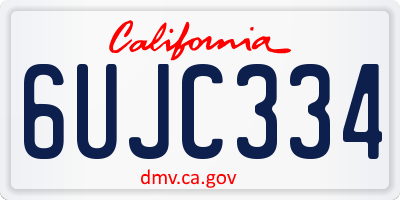 CA license plate 6UJC334