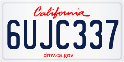 CA license plate 6UJC337