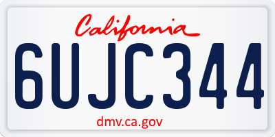 CA license plate 6UJC344
