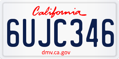 CA license plate 6UJC346