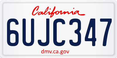 CA license plate 6UJC347