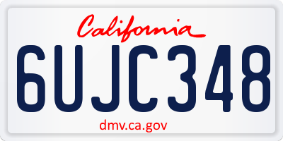 CA license plate 6UJC348