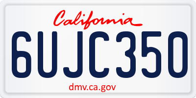 CA license plate 6UJC350