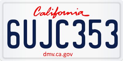 CA license plate 6UJC353