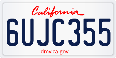 CA license plate 6UJC355