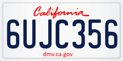 CA license plate 6UJC356